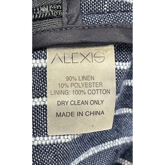 Alexis Blue Striped Konner Dress. Size: 6 Linen Blend - Picture 9 of 9
